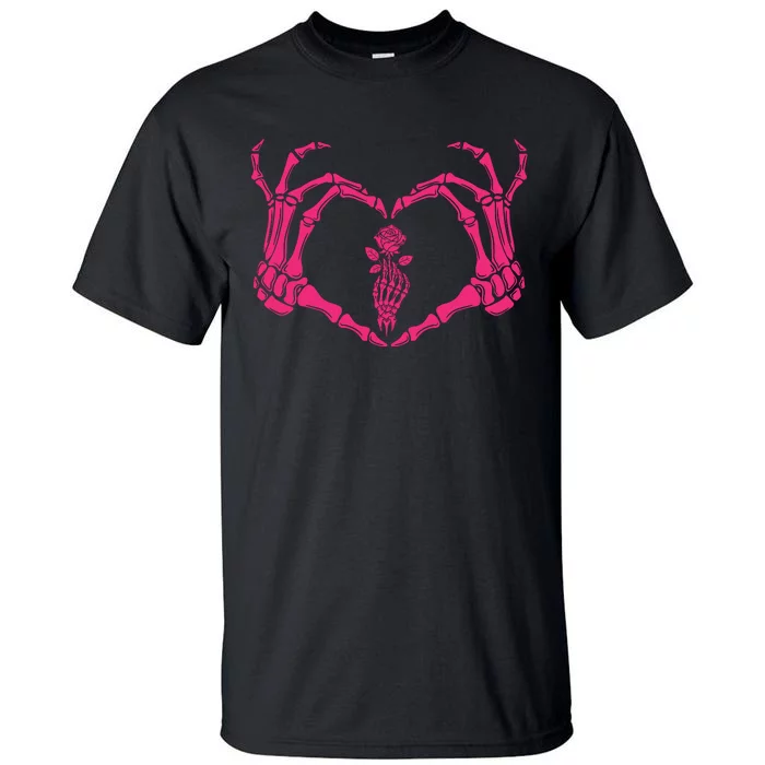 Skeletons Hands Shaped Heart Halloween Tall T-Shirt