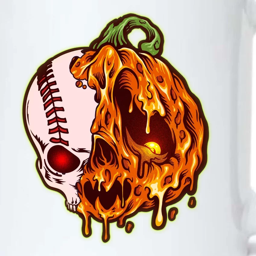 Spooky Halloween Skull Pumpkin Baseball Black Color Changing Mug