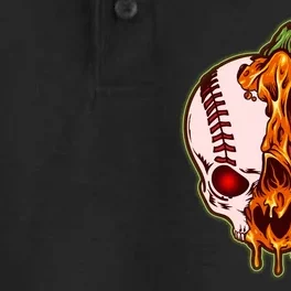 Spooky Halloween Skull Pumpkin Baseball Dry Zone Grid Performance Polo