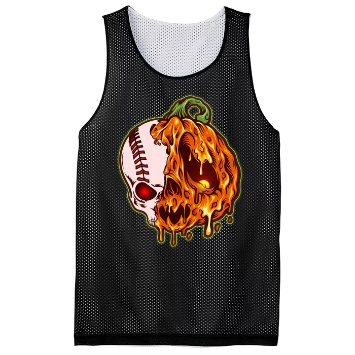 Spooky Halloween Skull Pumpkin Baseball Mesh Reversible Basketball Jersey Tank