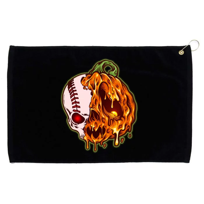 Spooky Halloween Skull Pumpkin Baseball Grommeted Golf Towel