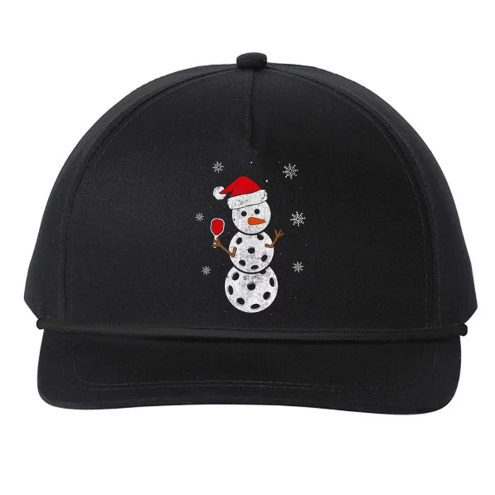 Santa Hat Snow Funny Gift For Xmas Funny Pickleball Christmas Gift Snapback Five-Panel Rope Hat