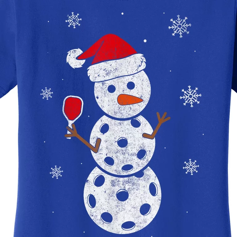 Santa Hat Snow Funny Gift For Xmas Funny Pickleball Christmas Gift Women's T-Shirt