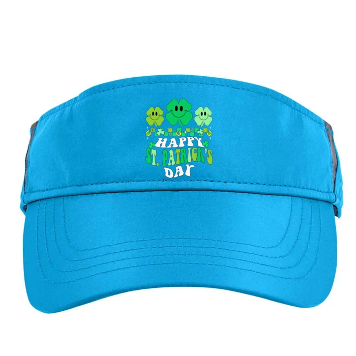 Shamrock Happy St Patricks Day Irish Retro Groovy Adult Drive Performance Visor