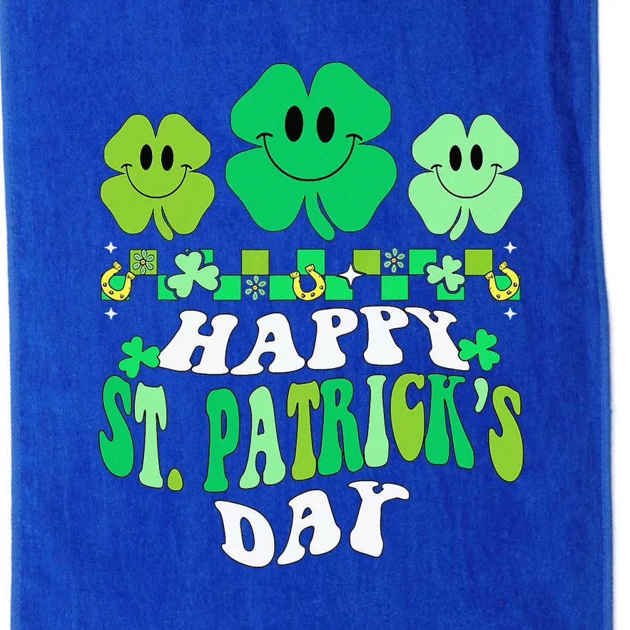 Shamrock Happy St Patricks Day Irish Retro Groovy Platinum Collection Golf Towel