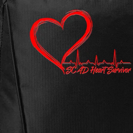 SCAD Heart Survivor Heartbeat Heart Health Awareness City Backpack