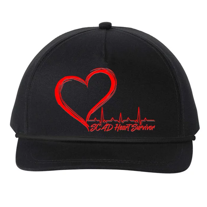 SCAD Heart Survivor Heartbeat Heart Health Awareness Snapback Five-Panel Rope Hat