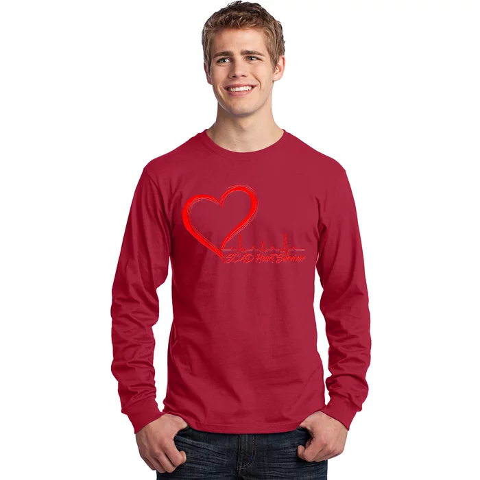 SCAD Heart Survivor Heartbeat Heart Health Awareness Long Sleeve Shirt