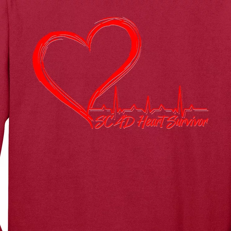 SCAD Heart Survivor Heartbeat Heart Health Awareness Long Sleeve Shirt