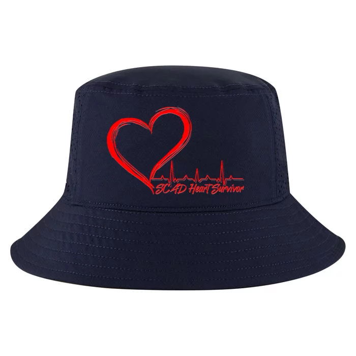 SCAD Heart Survivor Heartbeat Heart Health Awareness Cool Comfort Performance Bucket Hat