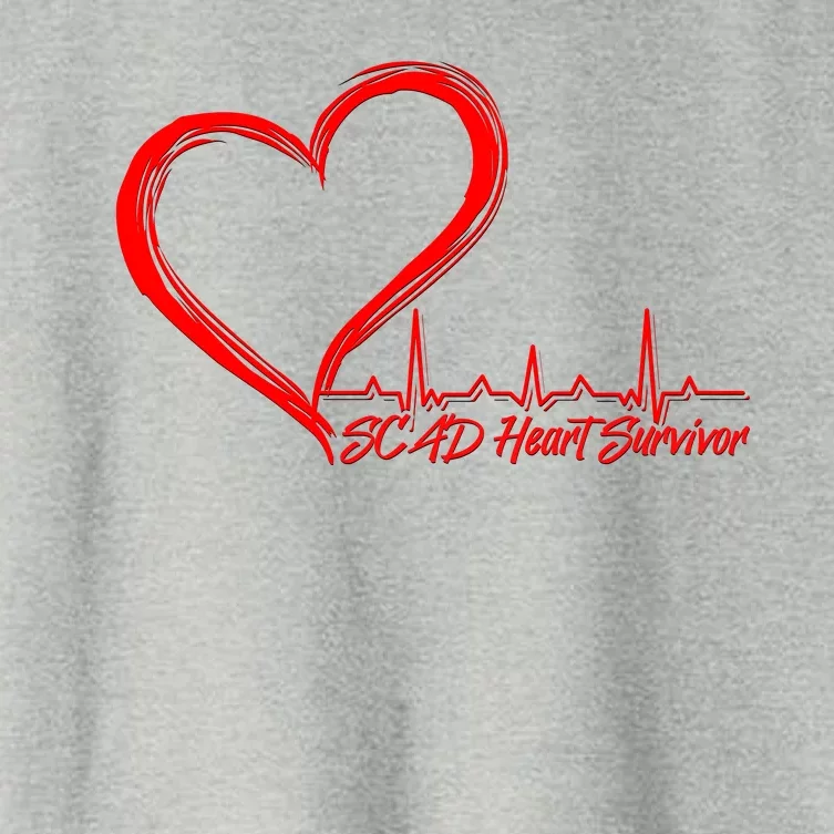 SCAD Heart Survivor Heartbeat Heart Health Awareness Women's Crop Top Tee