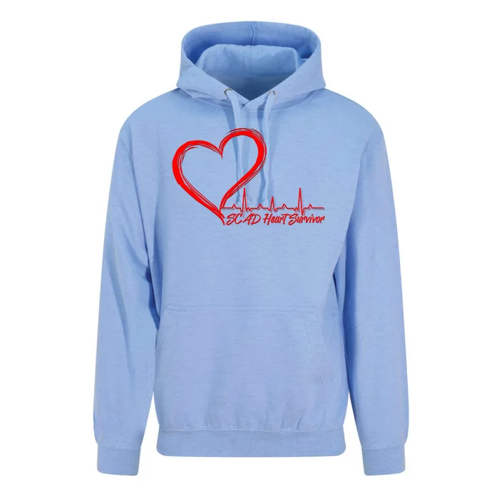 SCAD Heart Survivor Heartbeat Heart Health Awareness Unisex Surf Hoodie