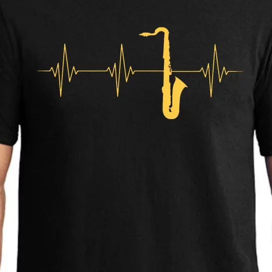 Saxophone Heartbeat Sax Player Jazz Musician Saxophonist Pajama Set