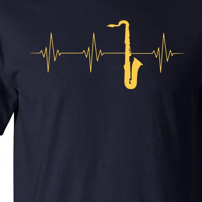 Saxophone Heartbeat Sax Player Jazz Musician Saxophonist Tall T-Shirt