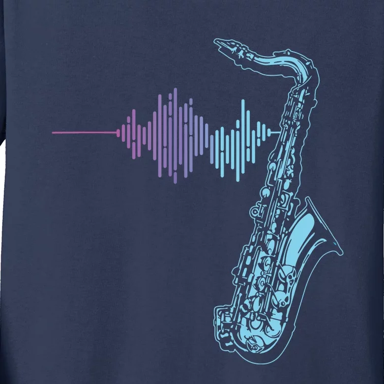 Saxophone Heartbeat Kids Long Sleeve Shirt