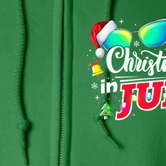 Santa Hat Sunglasses Summer Christmas In July Full Zip Hoodie