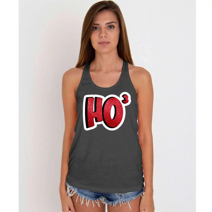 Santa Ho Shorthand Nerdy Engineer Christmas Red Ho3 Women's Knotted Racerback Tank