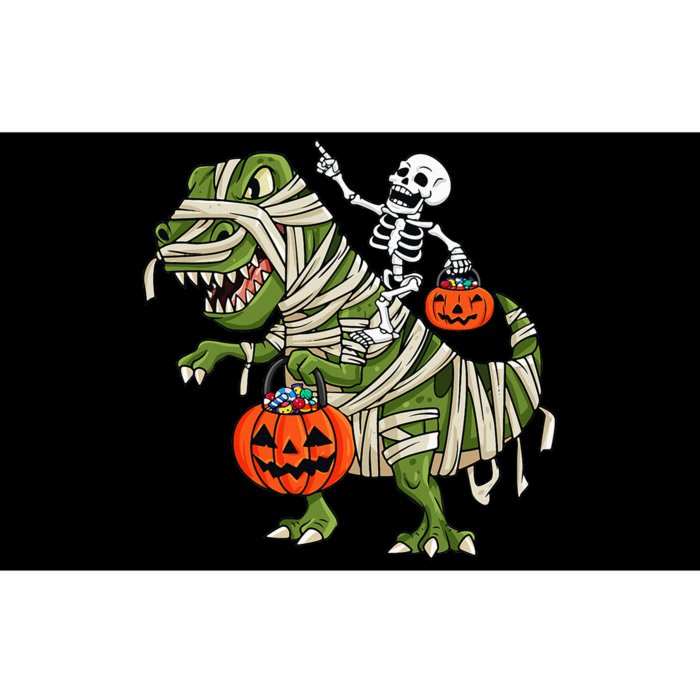 Spooky Halloween Skeleton Riding Mummy T Rex Costume Bumper Sticker