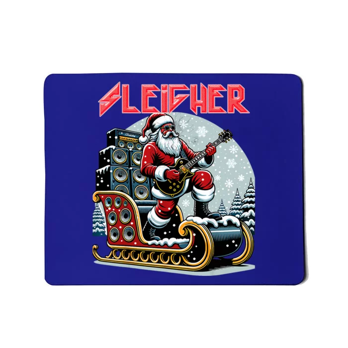 Sleigher Hail Santa Heavy Metal Christmas Rock Xmas Art Gift Mousepad