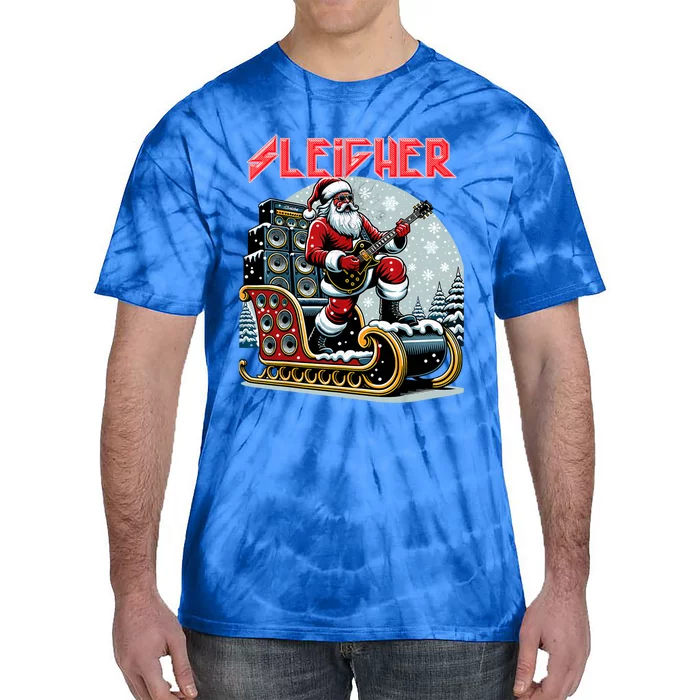 Sleigher Hail Santa Heavy Metal Christmas Rock Xmas Art Gift Tie-Dye T-Shirt