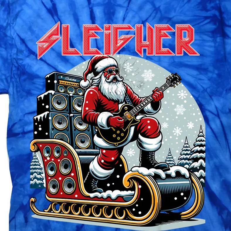 Sleigher Hail Santa Heavy Metal Christmas Rock Xmas Art Gift Tie-Dye T-Shirt