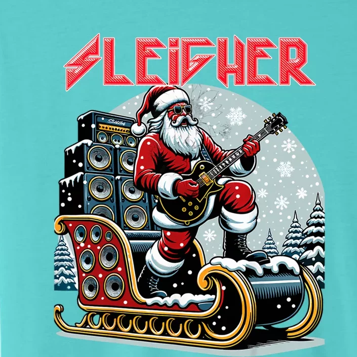 Sleigher Hail Santa Heavy Metal Christmas Rock Xmas Art Gift ChromaSoft Performance T-Shirt