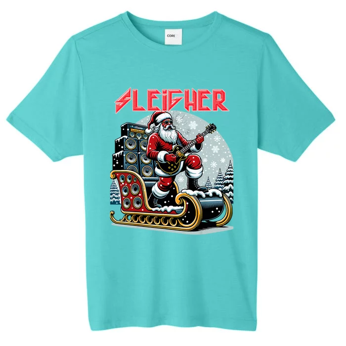 Sleigher Hail Santa Heavy Metal Christmas Rock Xmas Art Gift ChromaSoft Performance T-Shirt