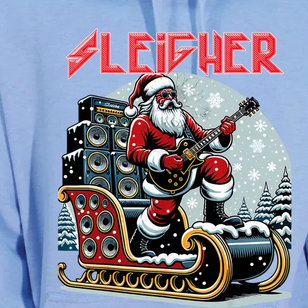 Sleigher Hail Santa Heavy Metal Christmas Rock Xmas Art Gift Unisex Surf Hoodie