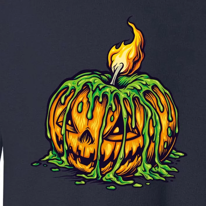 Spooky Halloween Scary Pumpkins Candle Toddler Sweatshirt