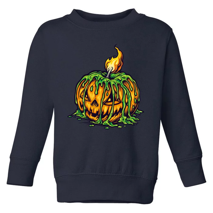 Spooky Halloween Scary Pumpkins Candle Toddler Sweatshirt