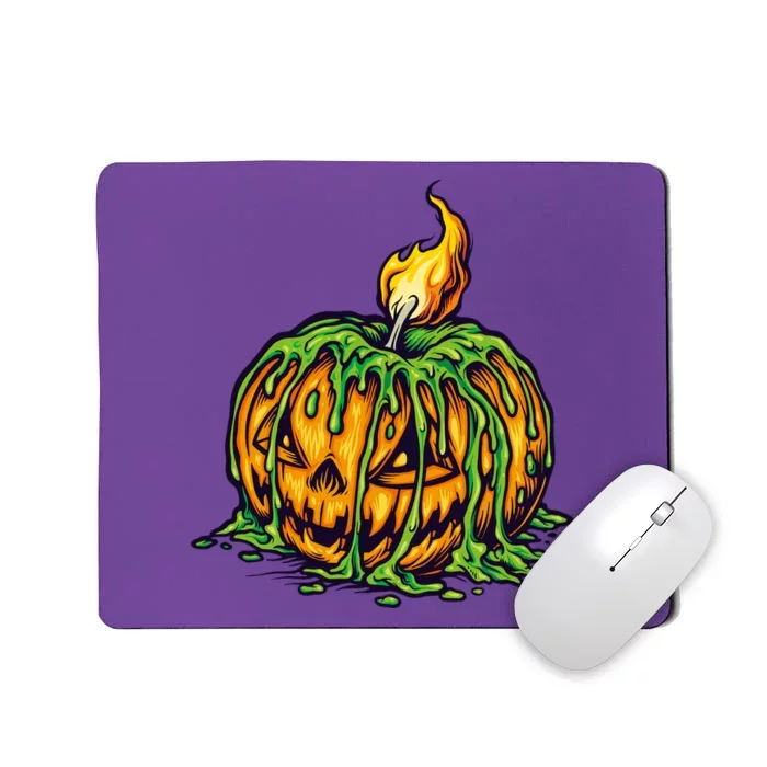 Spooky Halloween Scary Pumpkins Candle Mousepad