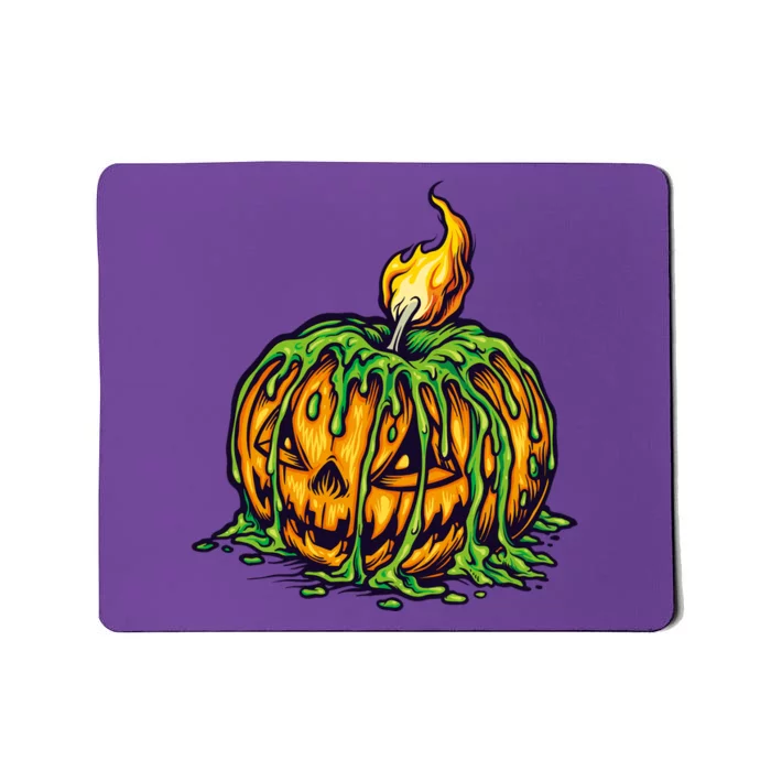 Spooky Halloween Scary Pumpkins Candle Mousepad