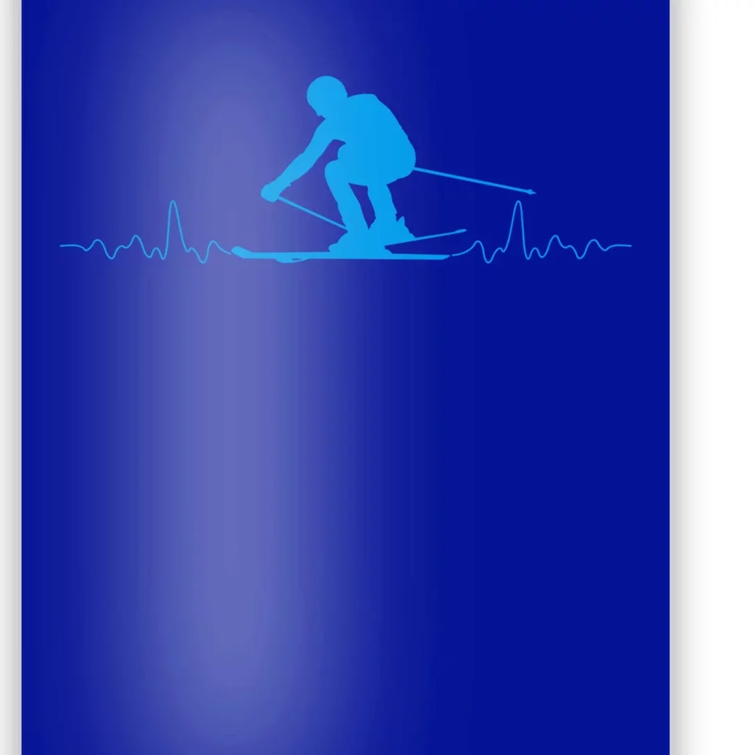 Skier Heartbeat Skiing Lover Fathers Day Gift Poster