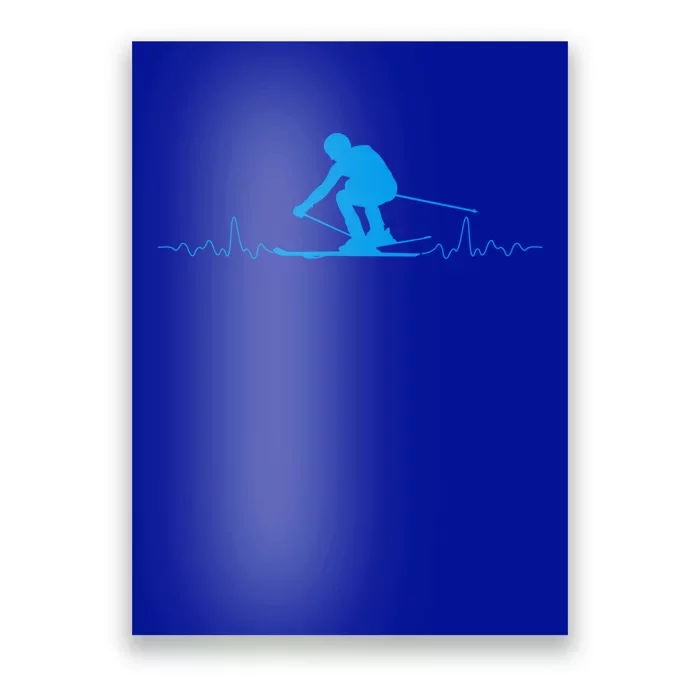 Skier Heartbeat Skiing Lover Fathers Day Gift Poster