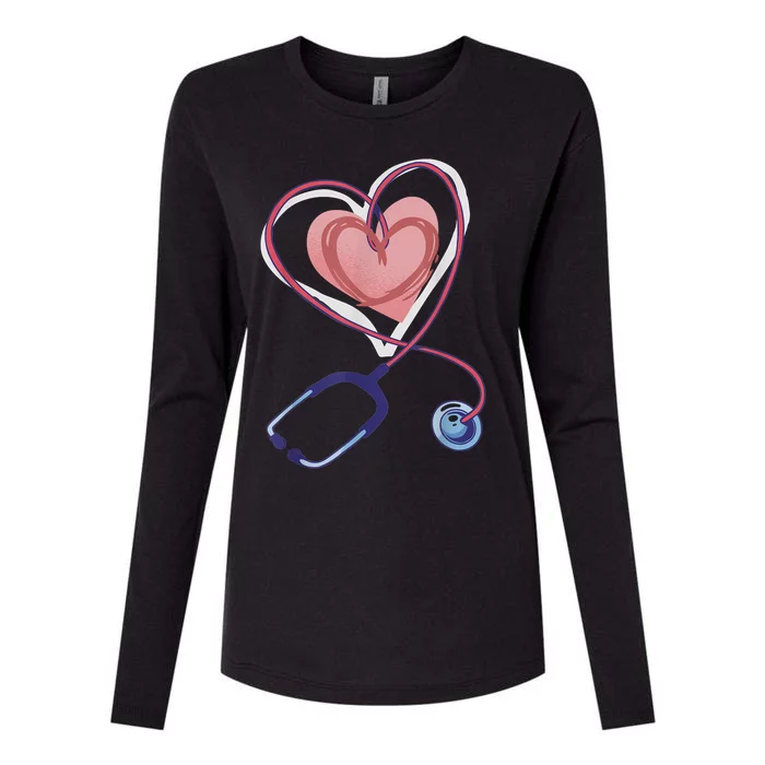 Stethoscope Heart Stethoscope Valentine For Nurses Doctors Womens Cotton Relaxed Long Sleeve T-Shirt