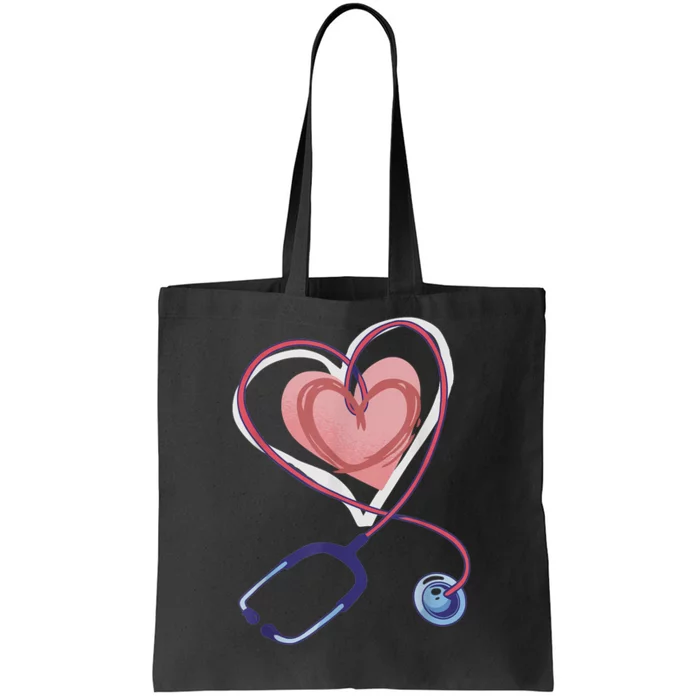 Stethoscope Heart Stethoscope Valentine For Nurses Doctors Tote Bag