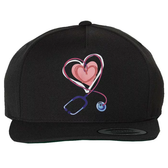 Stethoscope Heart Stethoscope Valentine For Nurses Doctors Wool Snapback Cap