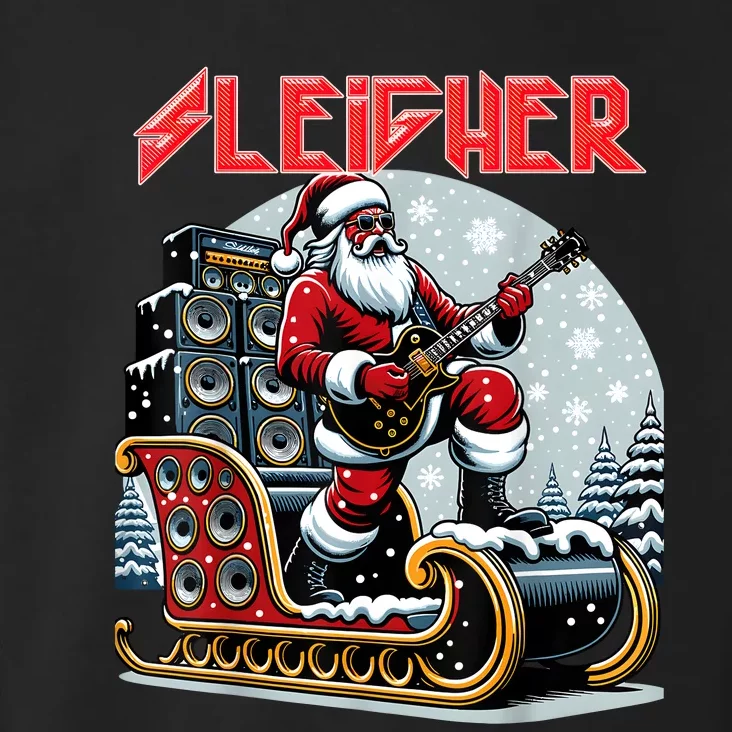 Sleigher Hail Santa Heavy Metal Christmas Rock Xmas Art Toddler Hoodie