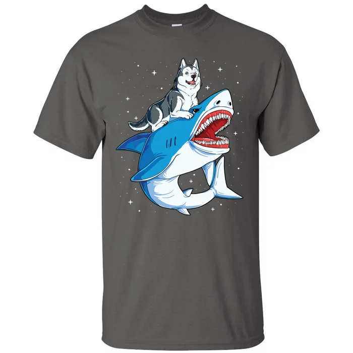 Siberian Husky Shark Jawsome Dog Lover Gifts Space Galaxy Tall T-Shirt