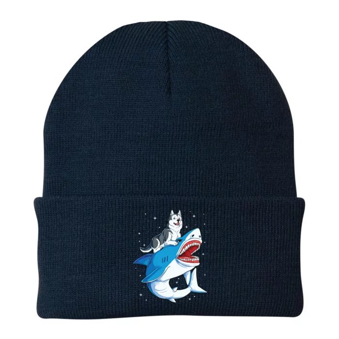 Siberian Husky Shark Jawsome Dog Lover Gifts Space Galaxy Knit Cap Winter Beanie