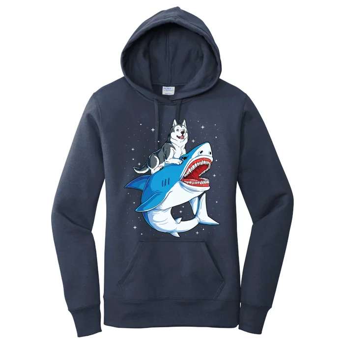 Siberian Husky Shark Jawsome Dog Lover Gifts Space Galaxy Women's Pullover Hoodie