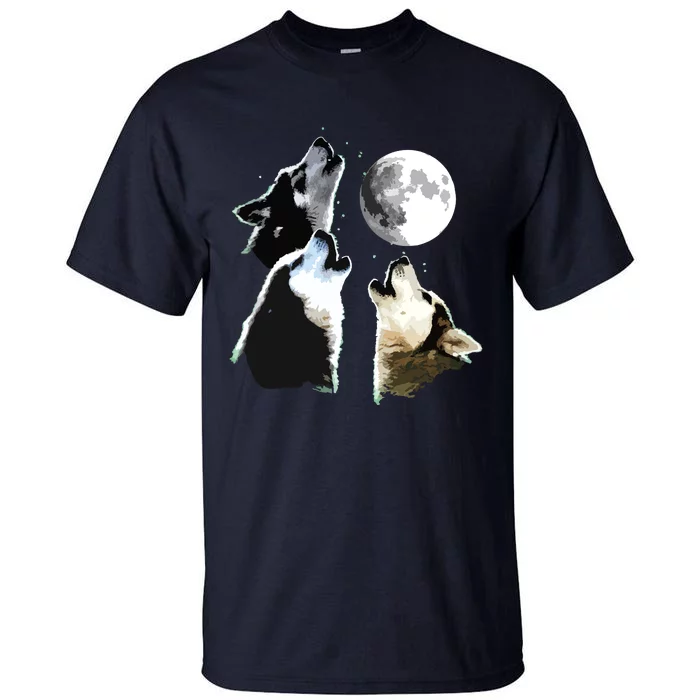 Siberian Husky Siberian Husky Howling At The Moon Tall T-Shirt