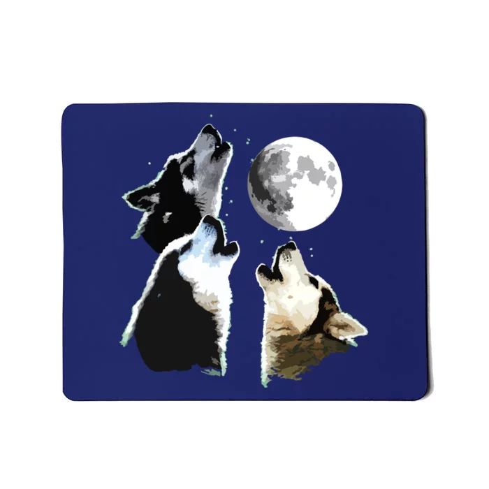 Siberian Husky Siberian Husky Howling At The Moon Mousepad