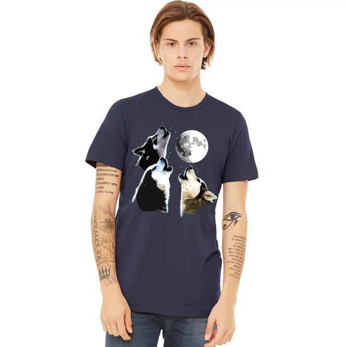 Siberian Husky Siberian Husky Howling At The Moon Premium T-Shirt