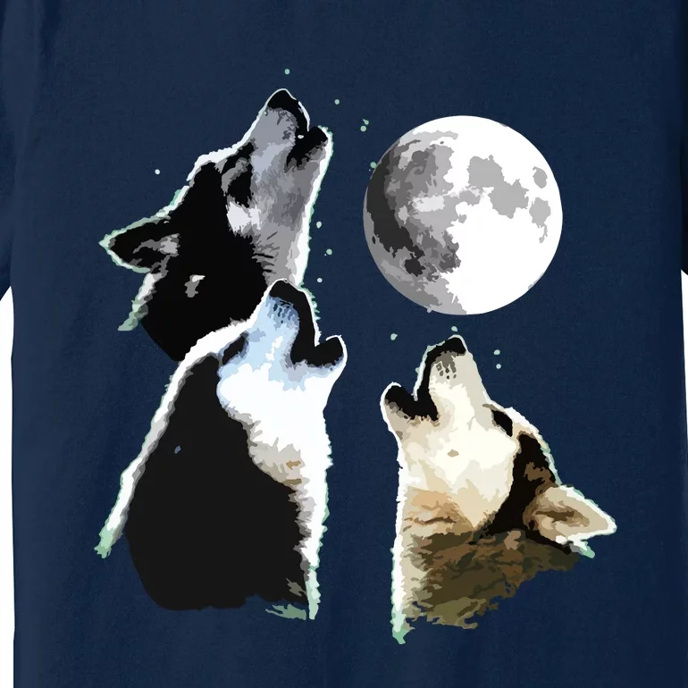 Siberian Husky Siberian Husky Howling At The Moon Premium T-Shirt