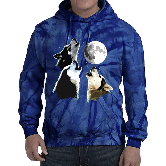 Siberian Husky Siberian Husky Howling At The Moon Tie Dye Hoodie