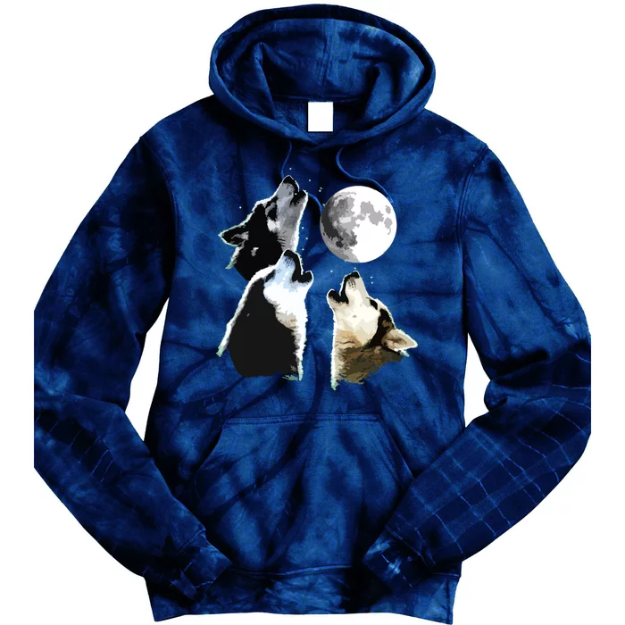 Siberian Husky Siberian Husky Howling At The Moon Tie Dye Hoodie