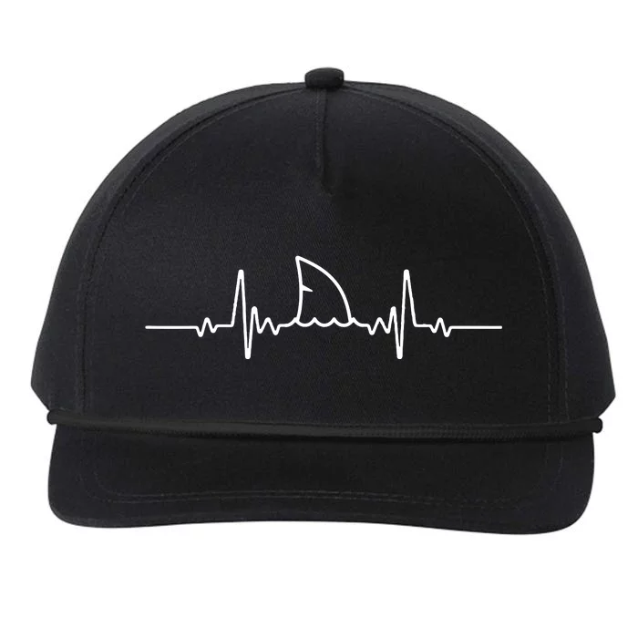 Shark Heartbeat Shark Lovers Fin Ocean Animal Snapback Five-Panel Rope Hat