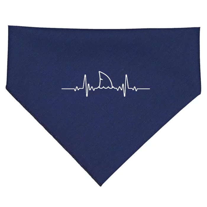 Shark Heartbeat Shark Lovers Fin Ocean Animal USA-Made Doggie Bandana