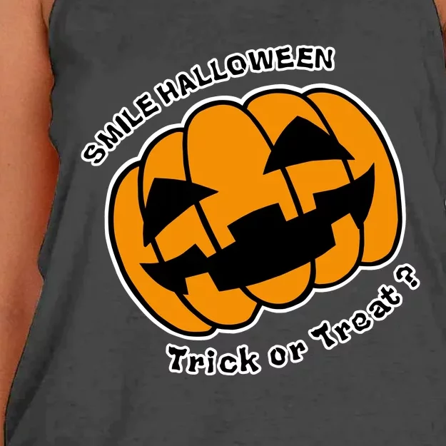 Smile Halloween Women's Knotted Racerback Tank